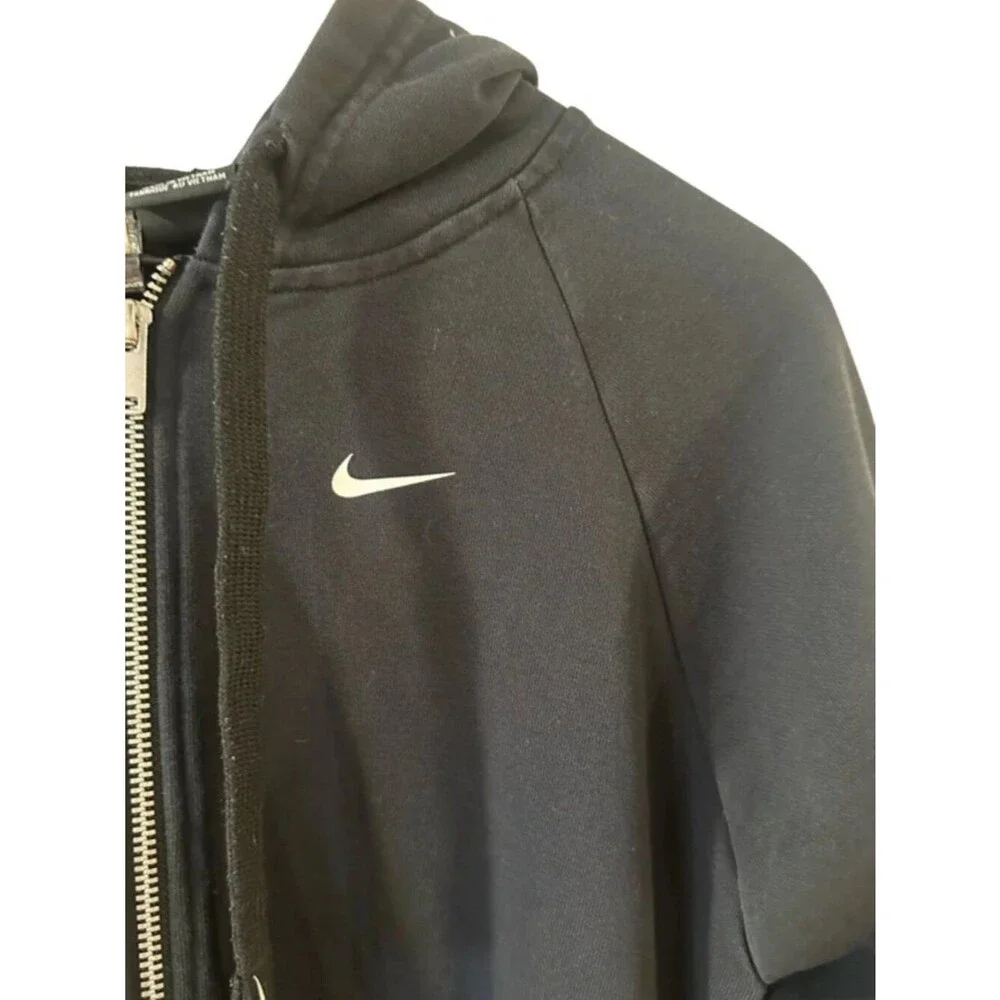 Nike Women's Black Full-Zip Hoodie With Logo Tape Vents